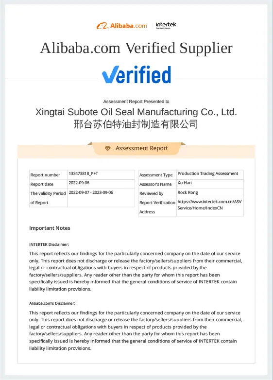  Factory certification report